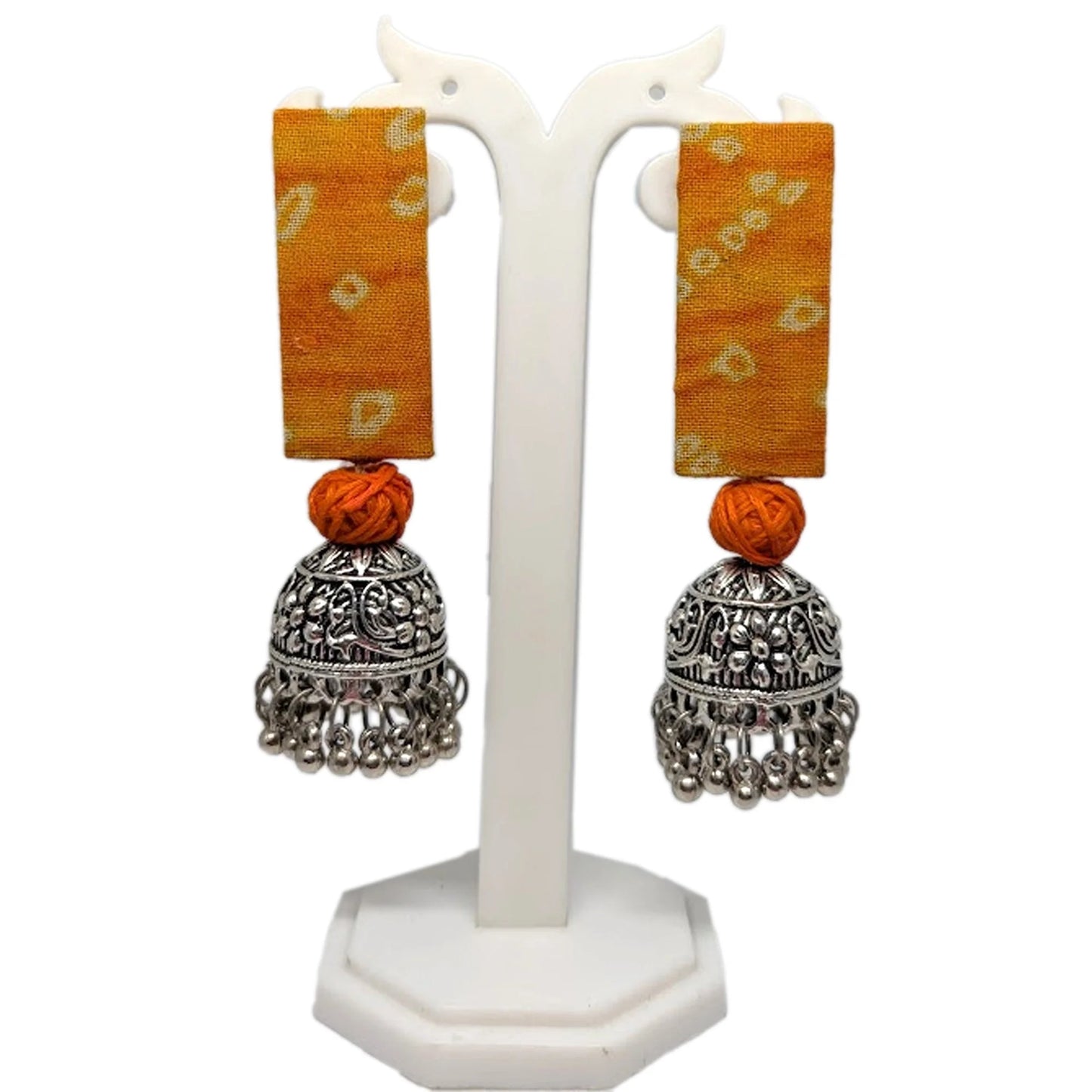 Bandhani Fabric Jhumka Earrings | Stylish Indian Ethnic Jewellery