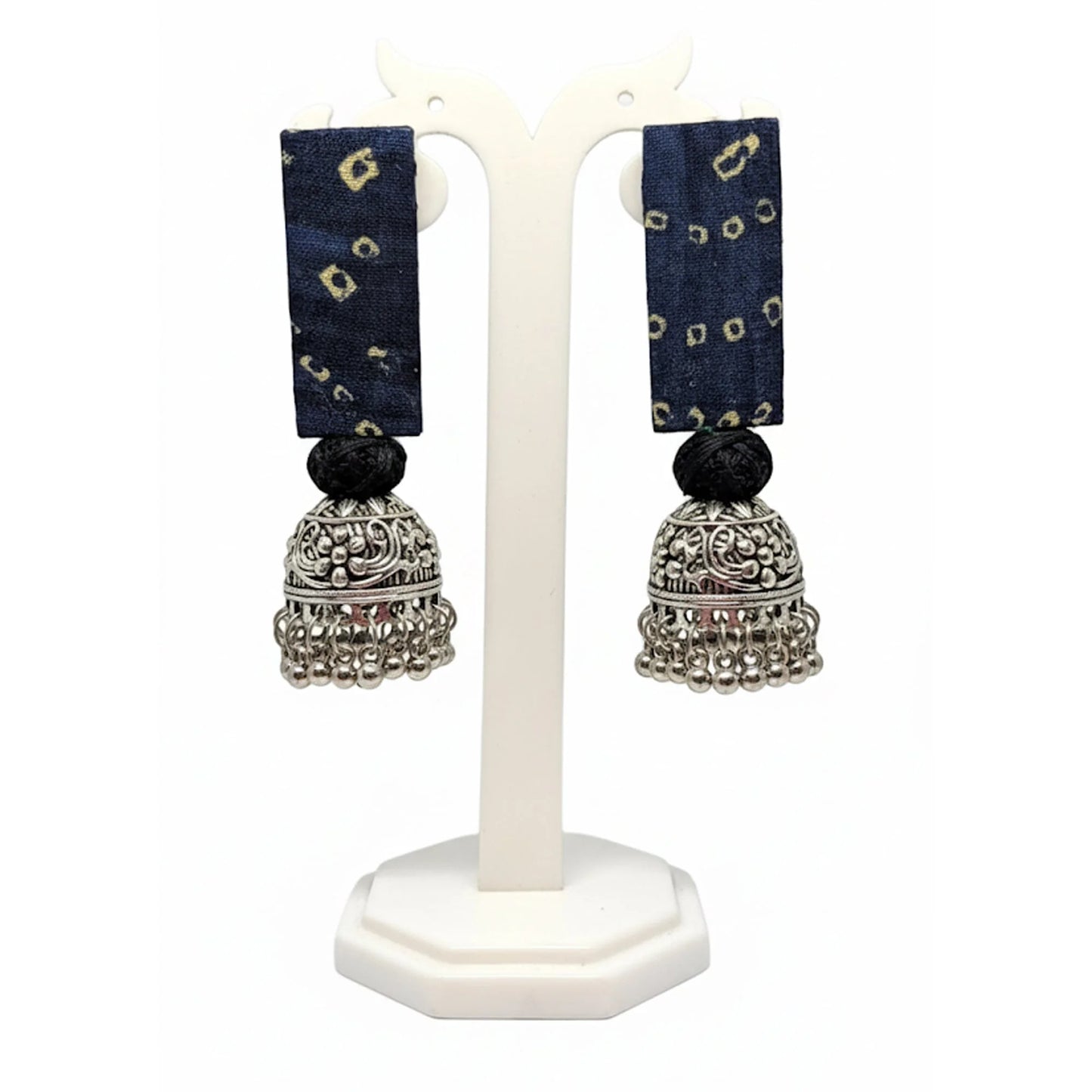 Bandhani Fabric Jhumka Earrings | Stylish Indian Ethnic Jewellery