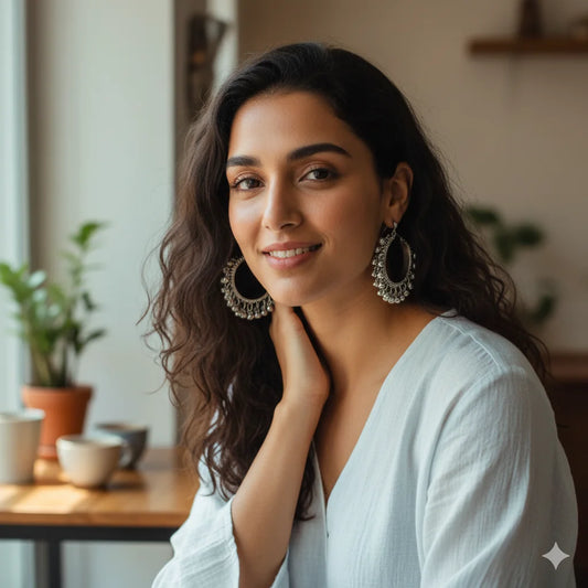 Ethnic Ghungroo Hoop Earrings | Traditional Jhumka Style for Women