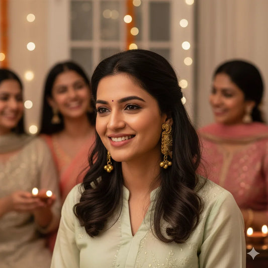 Parrot Shaped Oxidised Earrings for Women | Silver-Toned Bird Design Jhumkas