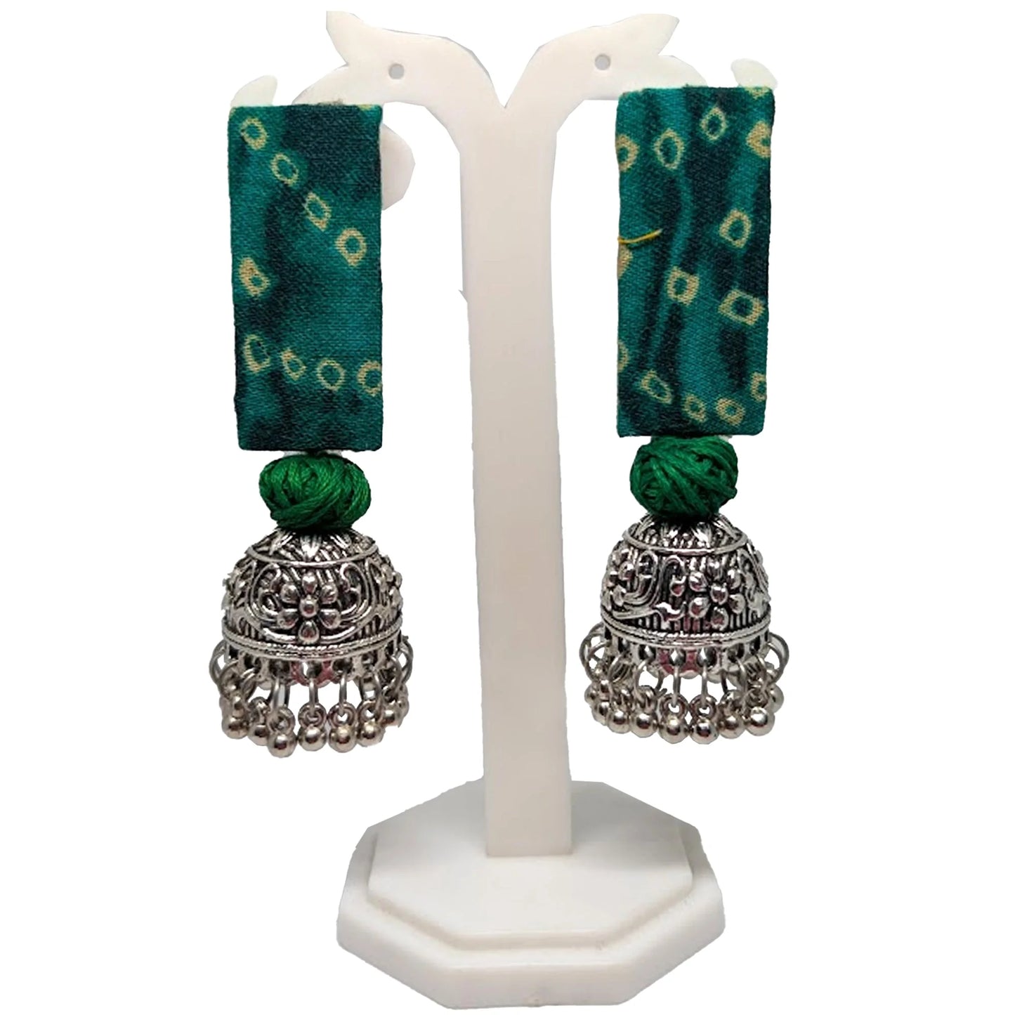 Bandhani Fabric Jhumka Earrings | Stylish Indian Ethnic Jewellery