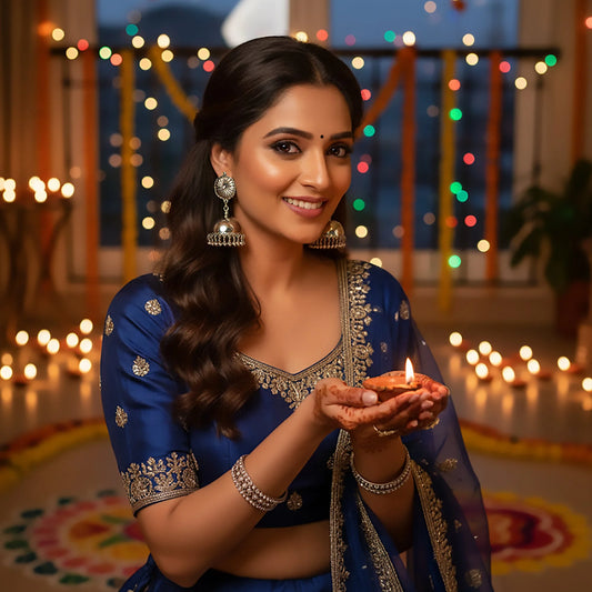 Sunburst Dome Jhumkas with Ghungroo | Antique Silver-Finish Earrings