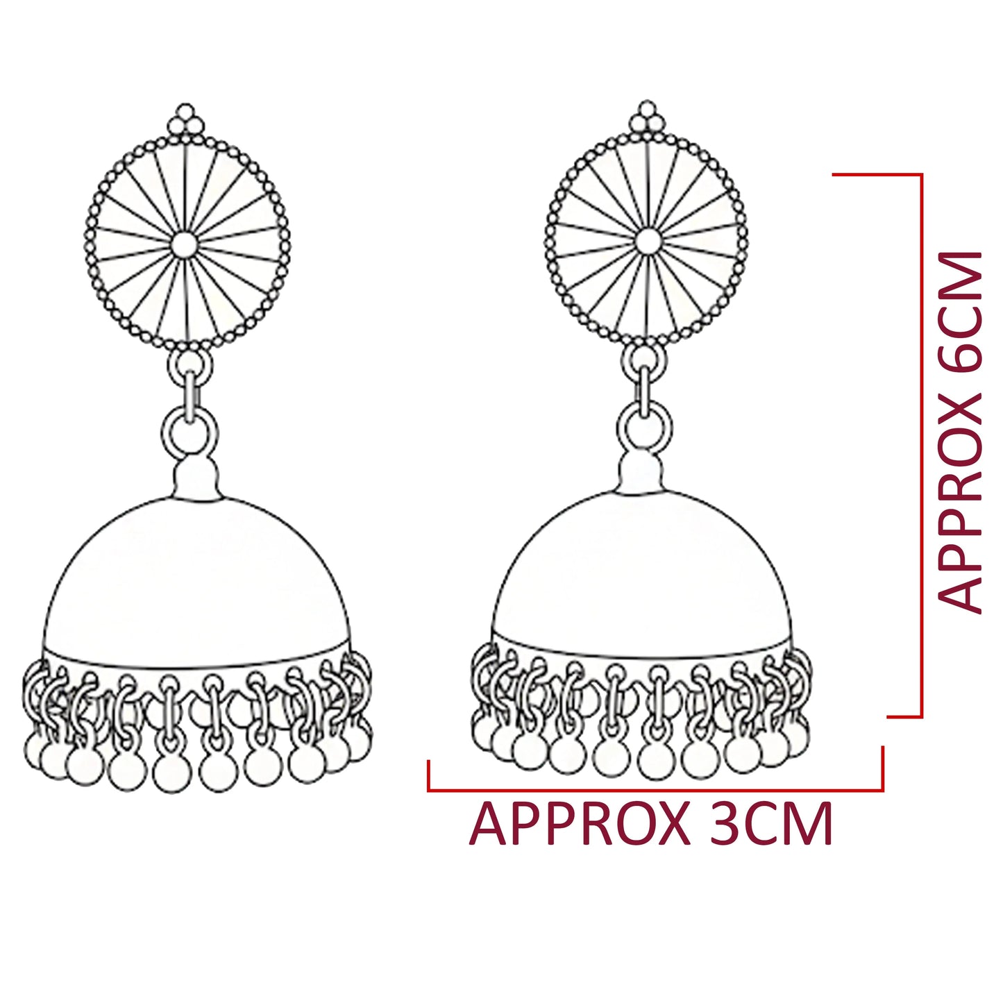 Sunburst Dome Jhumkas with Ghungroo | Antique Silver-Finish Earrings