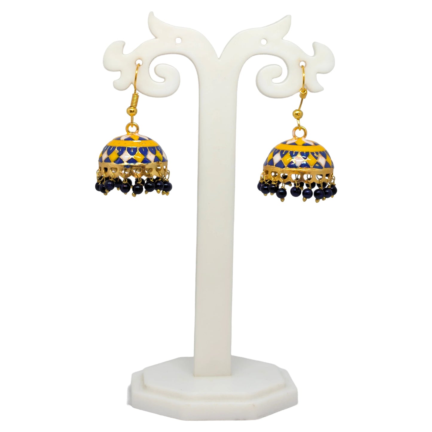 Meenakari Dome Jhumka Earrings