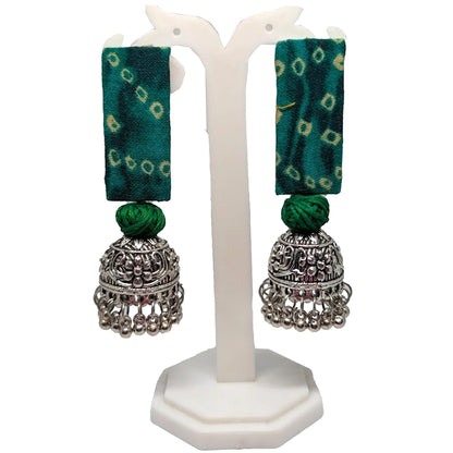 Bandhani Fabric Jhumka Earrings | Stylish Indian Ethnic Jewellery