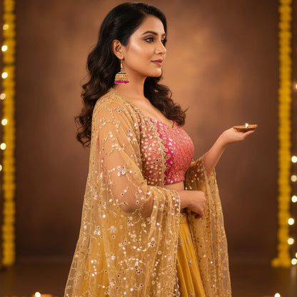 Meenakari Dome Jhumka Earrings