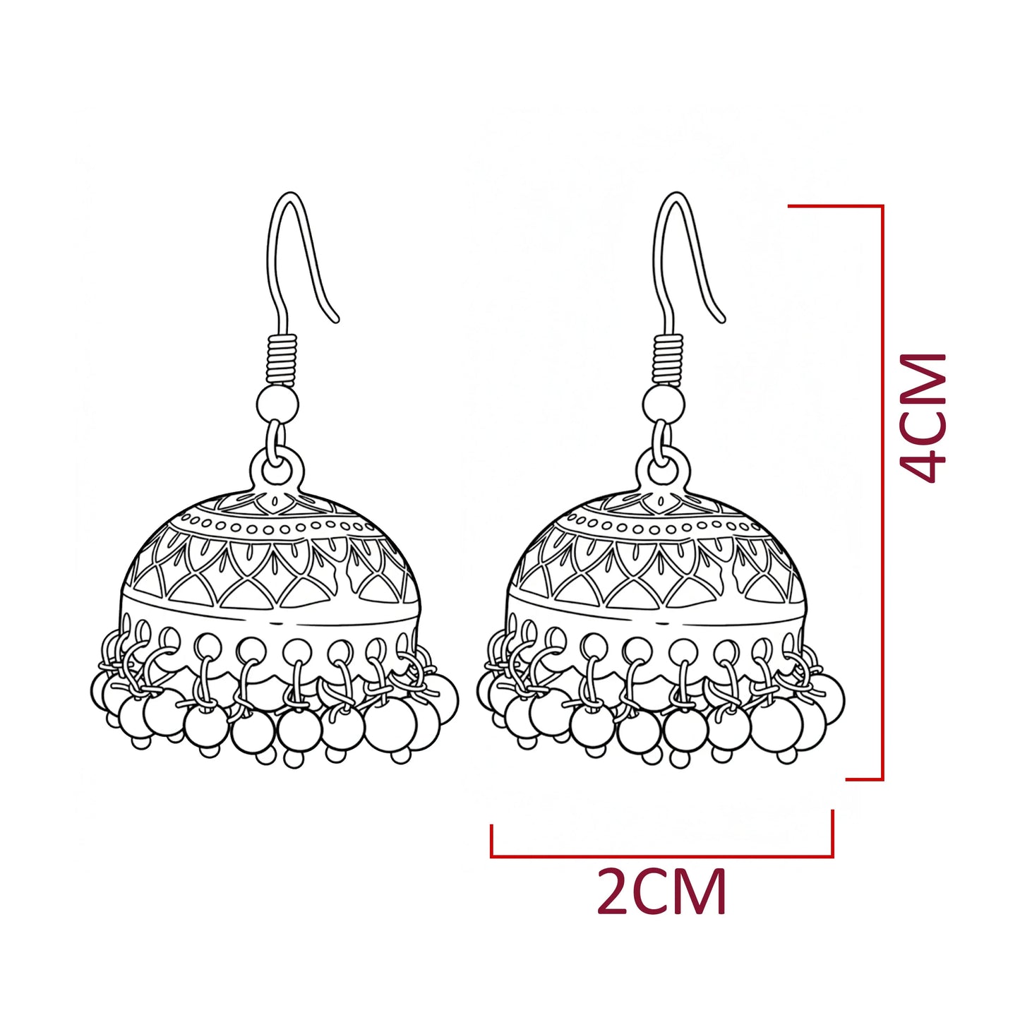 Meenakari Dome Jhumka Earrings