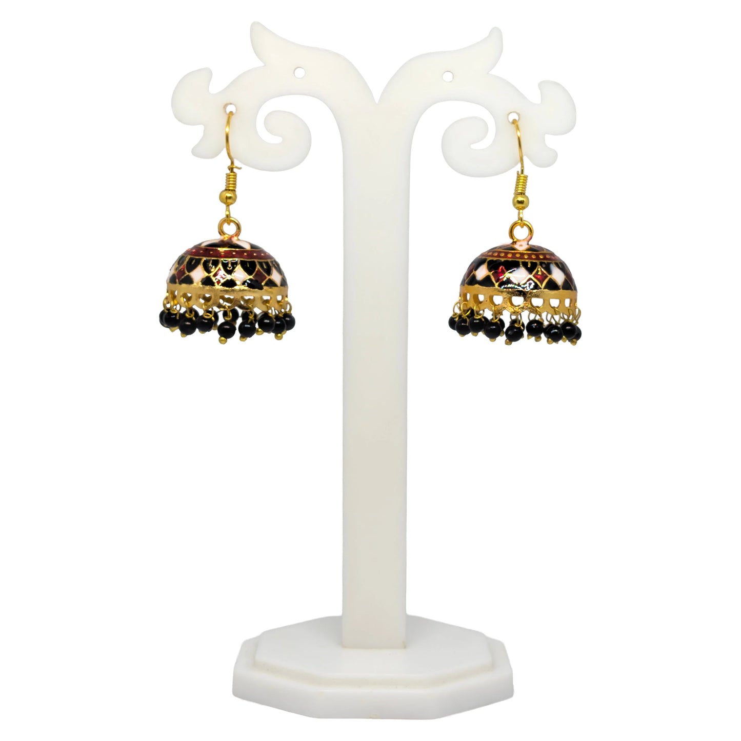 Meenakari Dome Jhumka Earrings