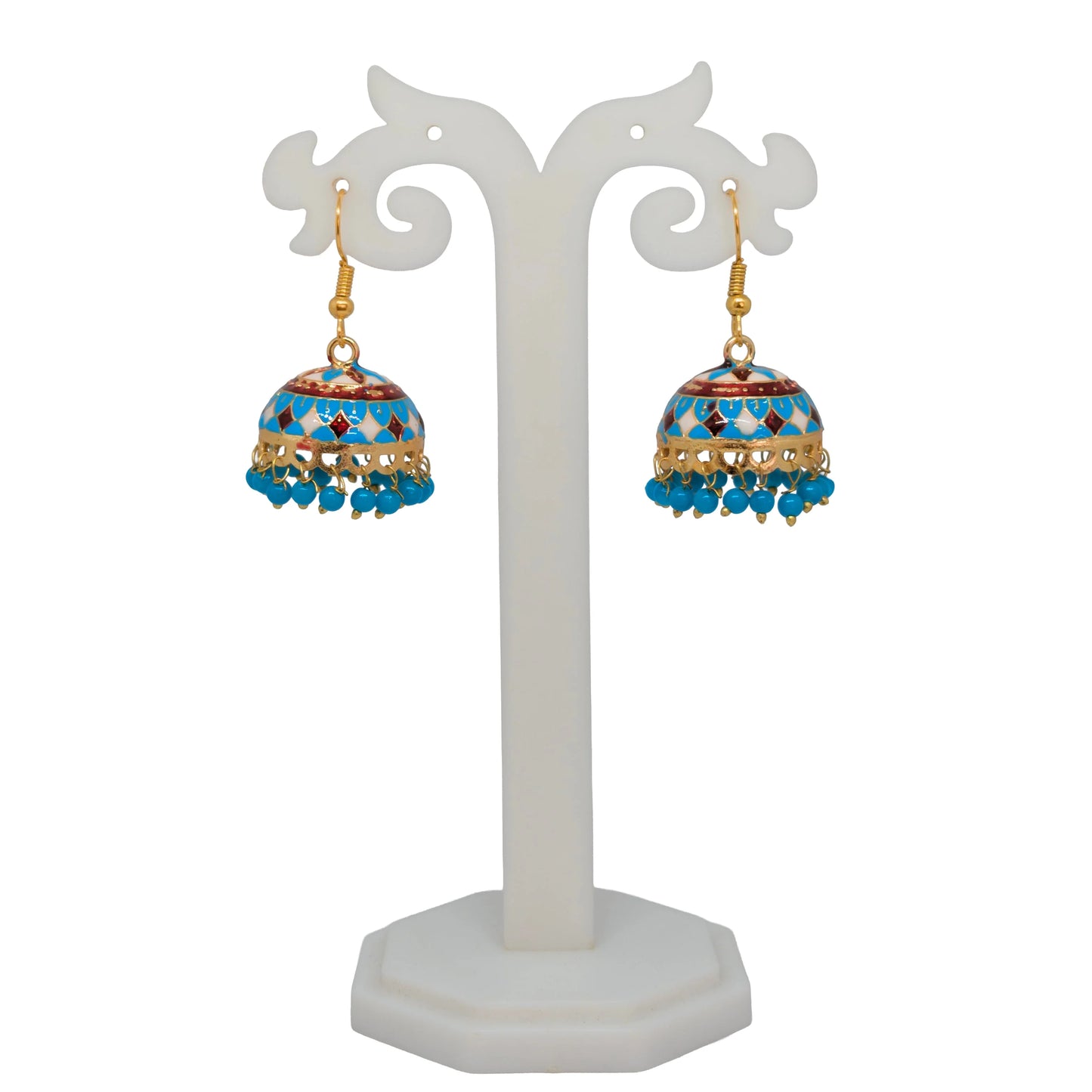 Meenakari Dome Jhumka Earrings