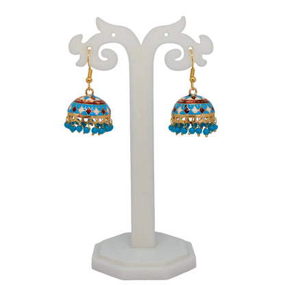 Meenakari Dome Jhumka Earrings