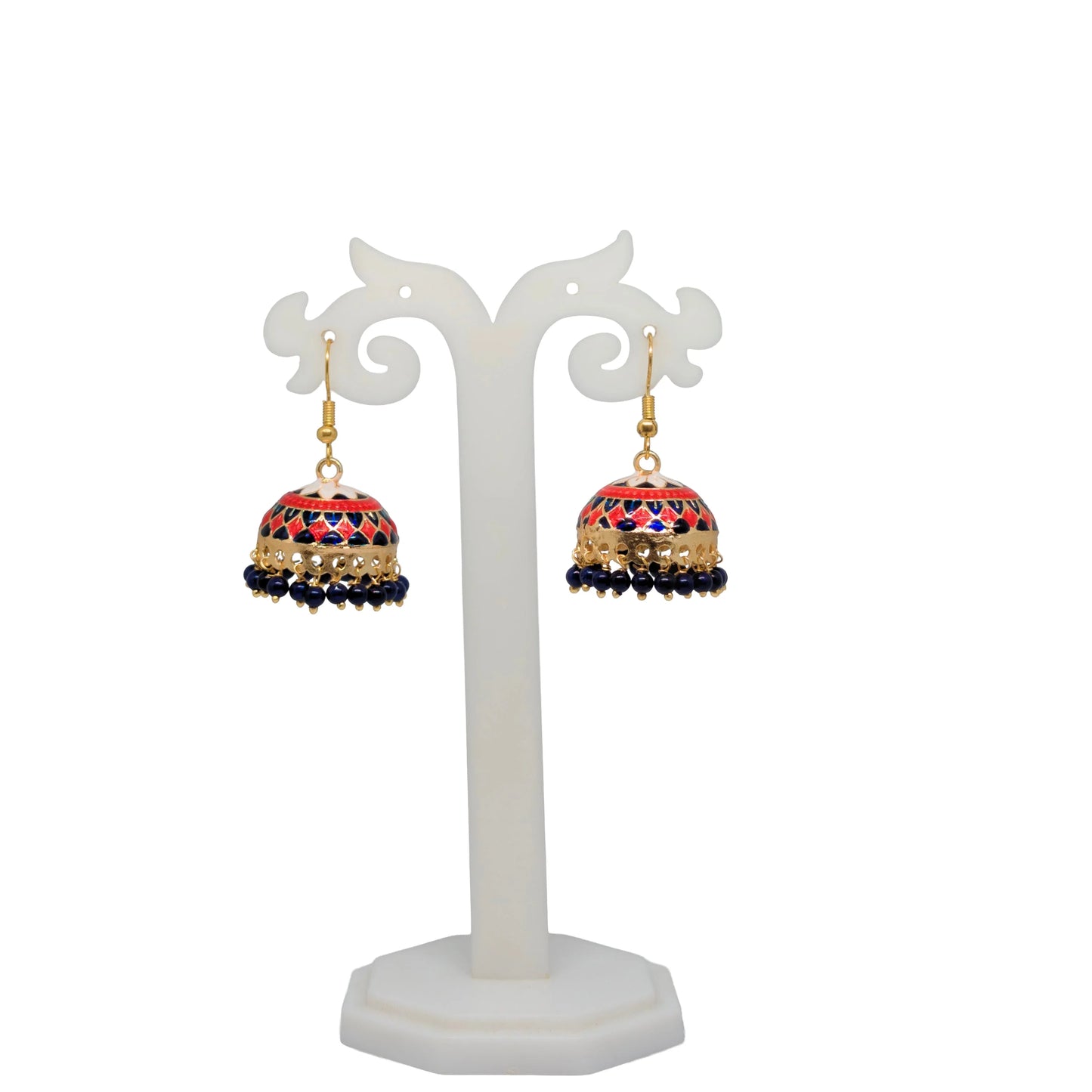 Meenakari Dome Jhumka Earrings