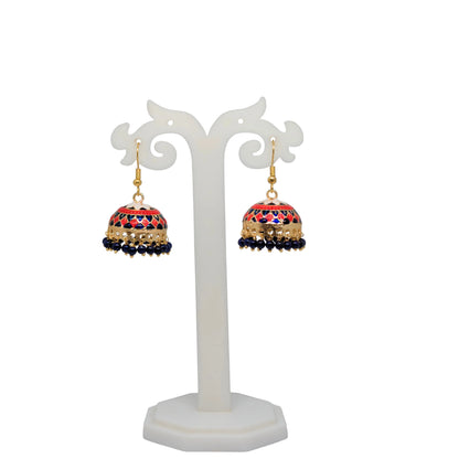Meenakari Dome Jhumka Earrings