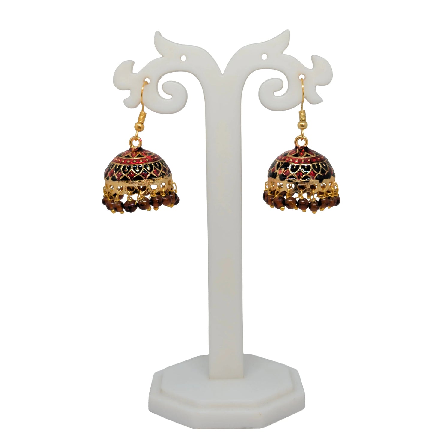 Meenakari Dome Jhumka Earrings