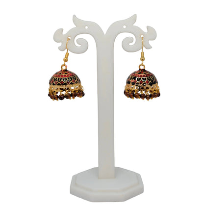 Meenakari Dome Jhumka Earrings