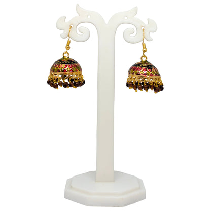 Meenakari Dome Jhumka Earrings