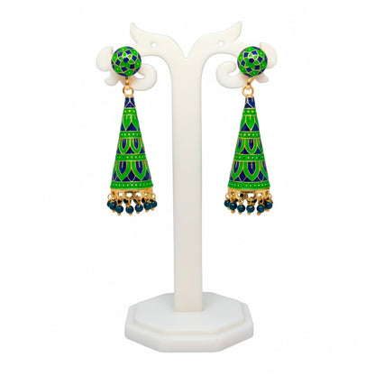 Meenakari Cone Jhumka Earrings for Women | Traditional Ethnic Indian Jewelry