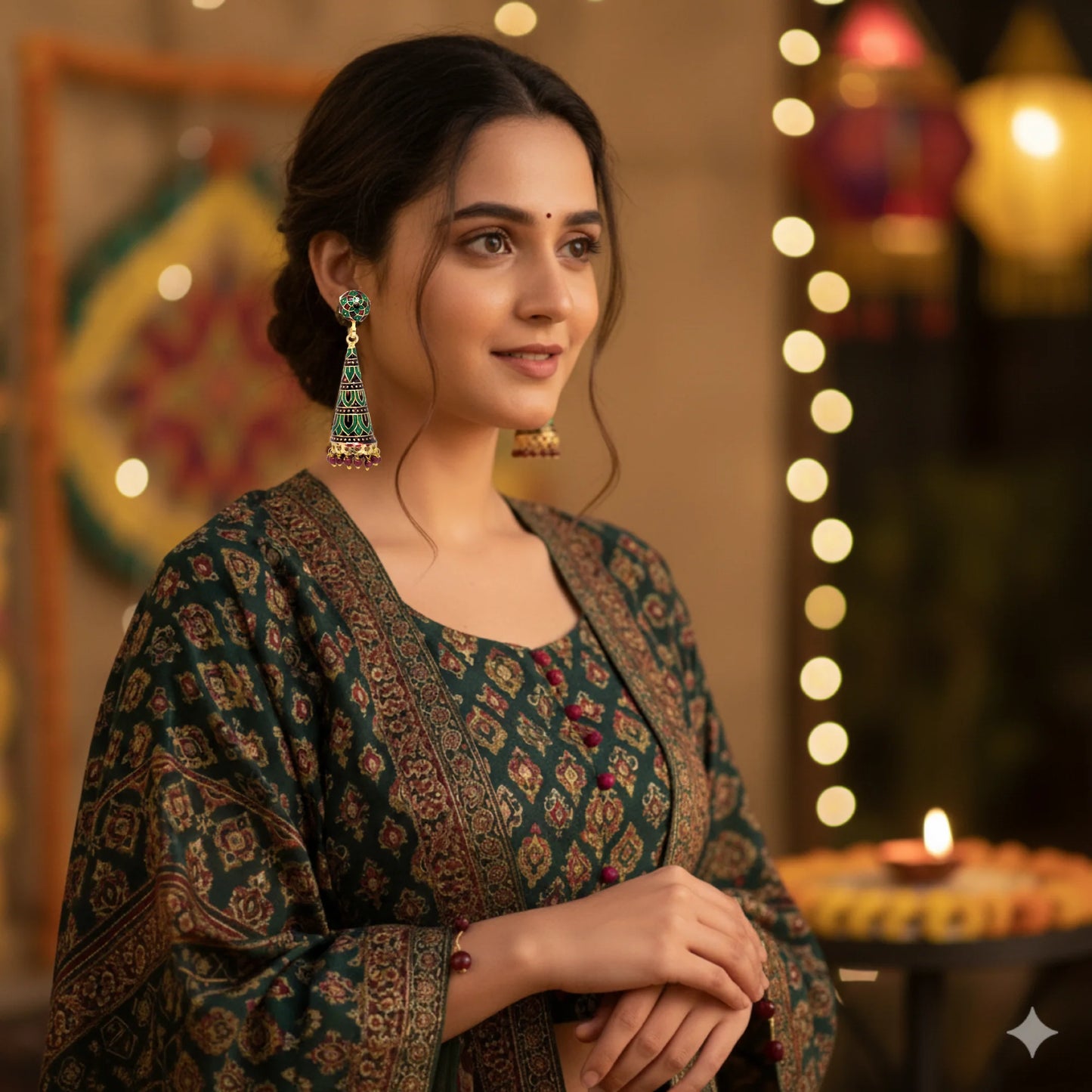 Meenakari Cone Jhumka Earrings for Women | Traditional Ethnic Indian Jewelry