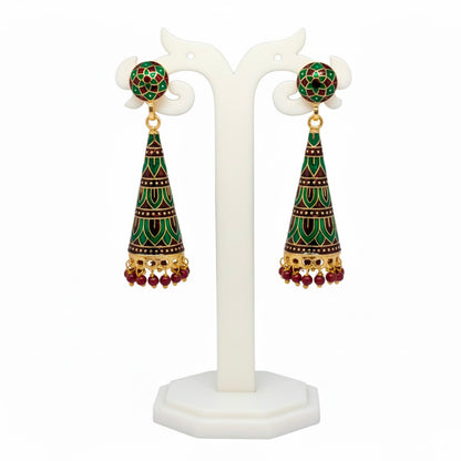 Meenakari Cone Jhumka Earrings for Women | Traditional Ethnic Indian Jewelry