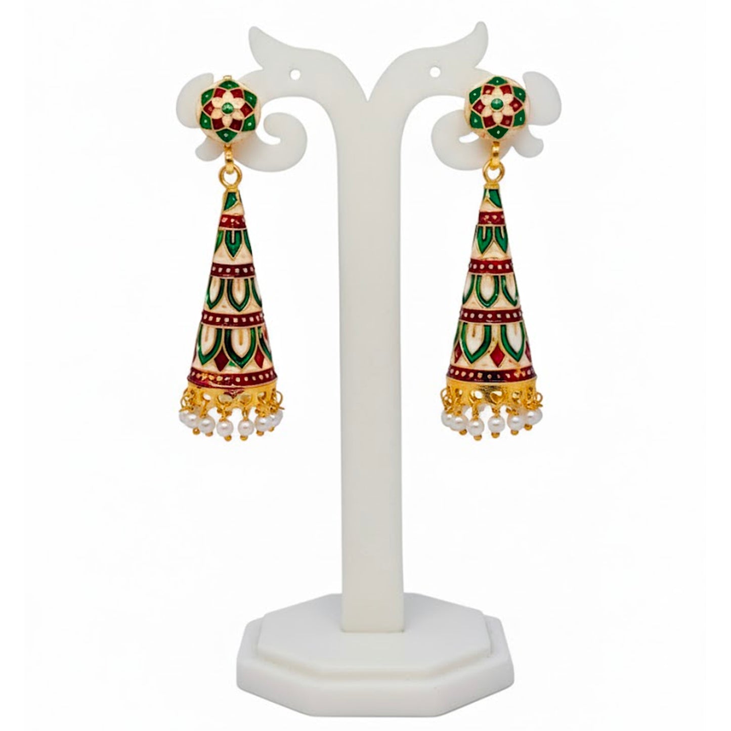 Meenakari Cone Jhumka Earrings for Women | Traditional Ethnic Indian Jewelry