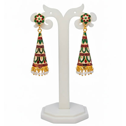 Meenakari Cone Jhumka Earrings for Women | Traditional Ethnic Indian Jewelry