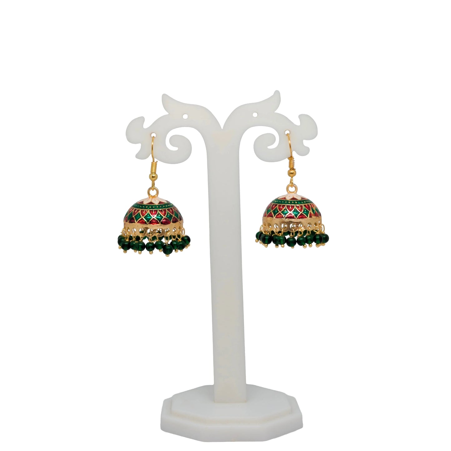 Meenakari Dome Jhumka Earrings