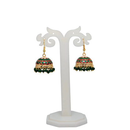 Meenakari Dome Jhumka Earrings