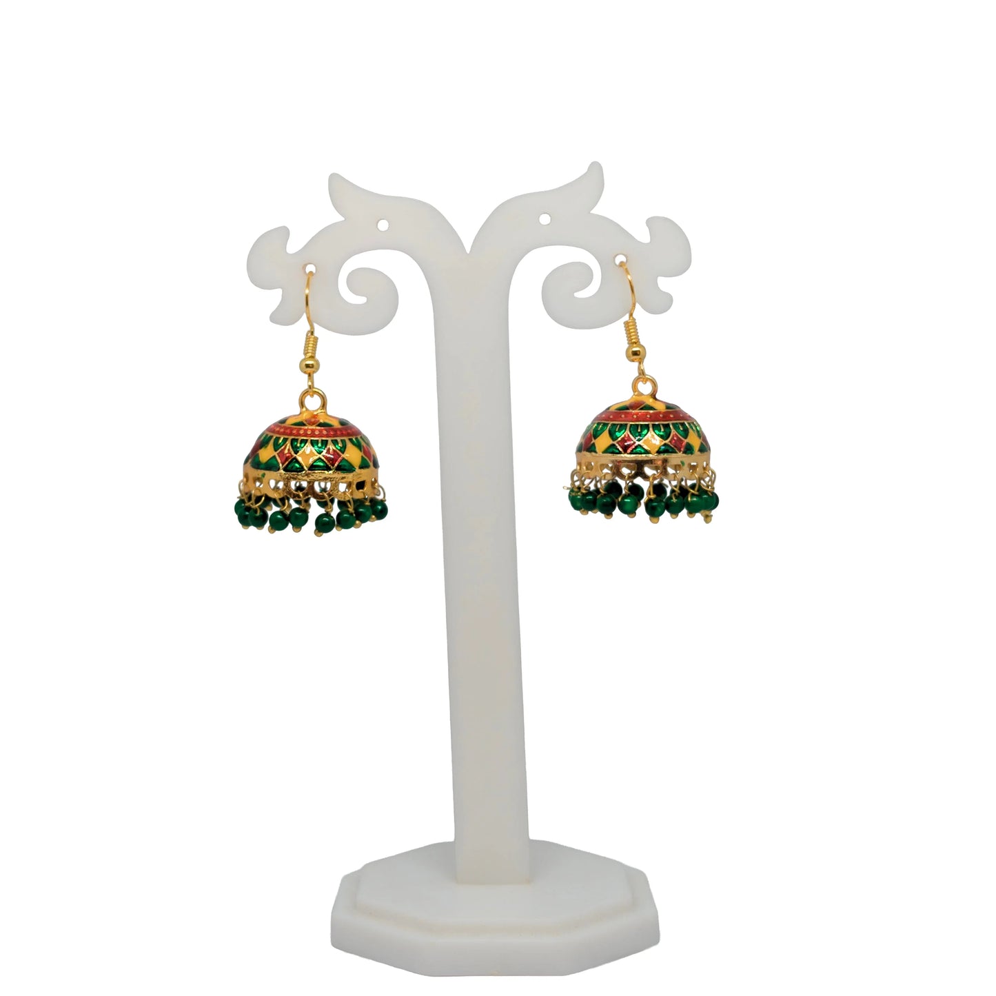 Meenakari Dome Jhumka Earrings