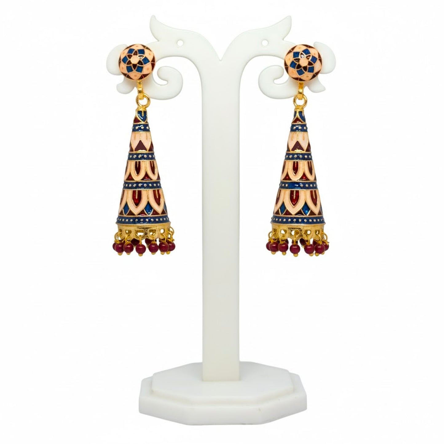 Meenakari Cone Jhumka Earrings for Women | Traditional Ethnic Indian Jewelry