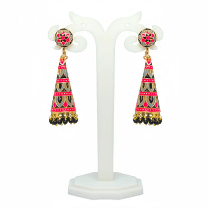 Meenakari Cone Jhumka Earrings for Women | Traditional Ethnic Indian Jewelry