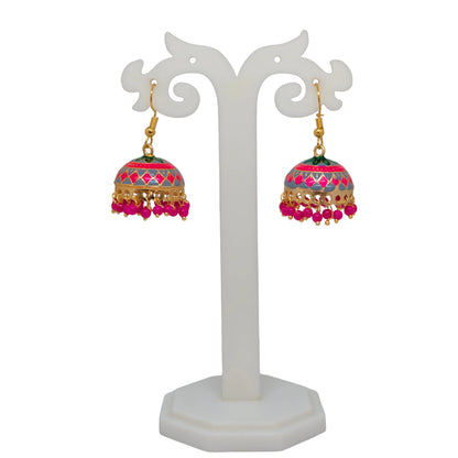 Meenakari Dome Jhumka Earrings