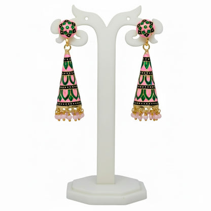 Meenakari Cone Jhumka Earrings for Women | Traditional Ethnic Indian Jewelry