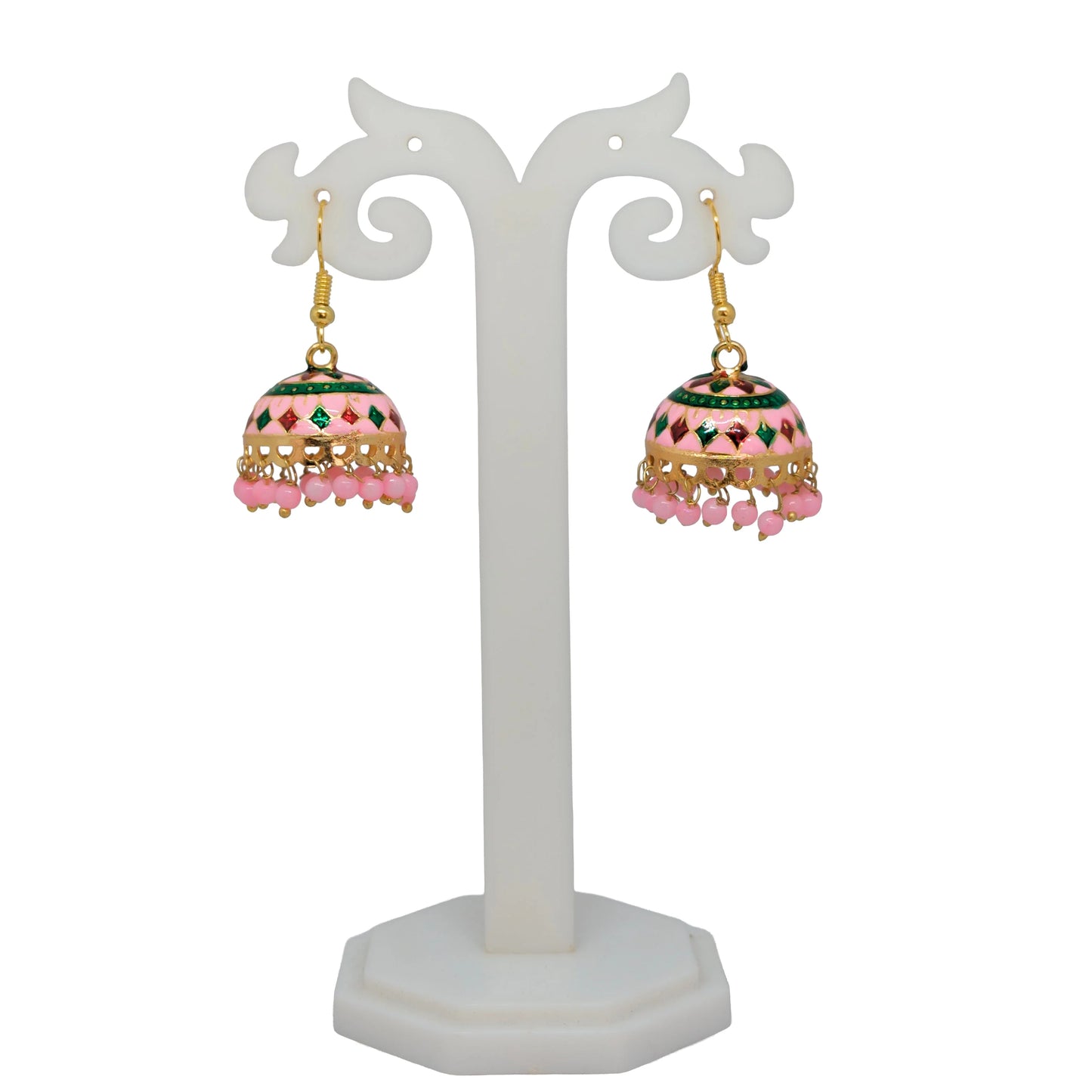 Meenakari Dome Jhumka Earrings