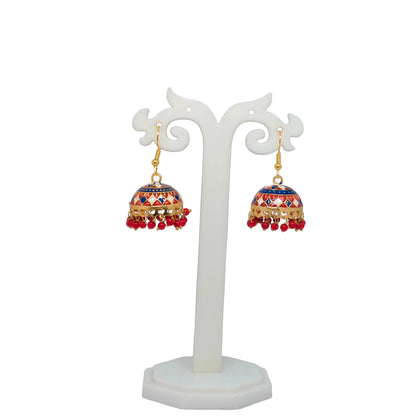 Meenakari Dome Jhumka Earrings