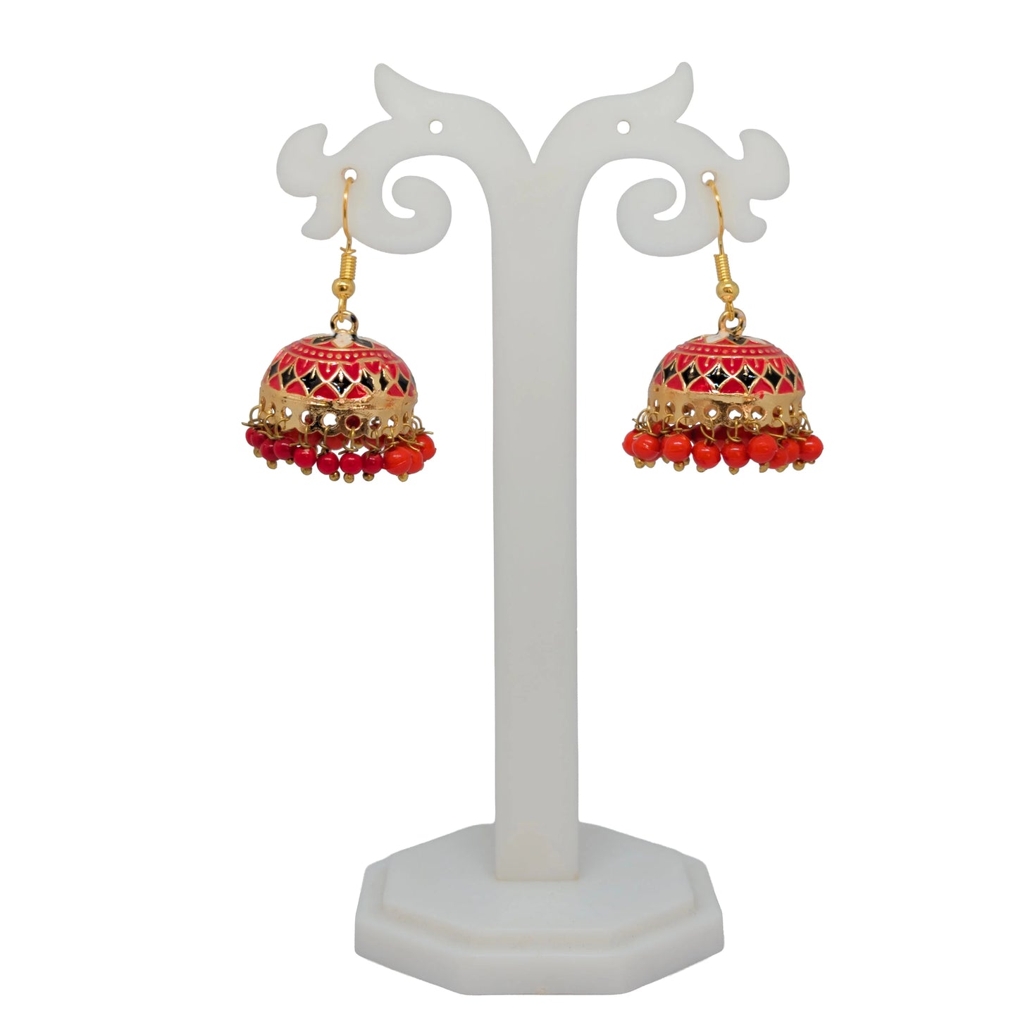 Meenakari Dome Jhumka Earrings