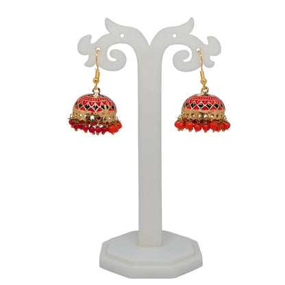 Meenakari Dome Jhumka Earrings