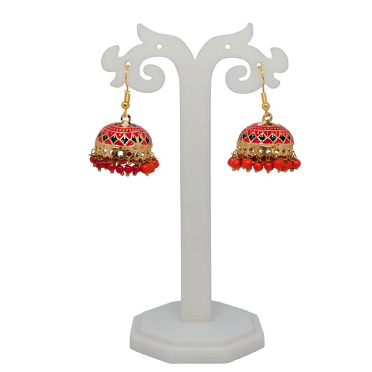 Meenakari Dome Jhumka Earrings