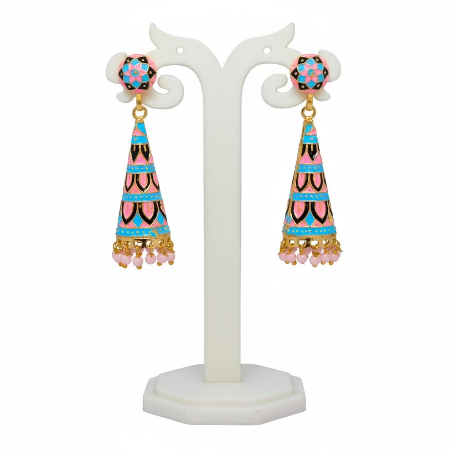 Meenakari Cone Jhumka Earrings for Women | Traditional Ethnic Indian Jewelry