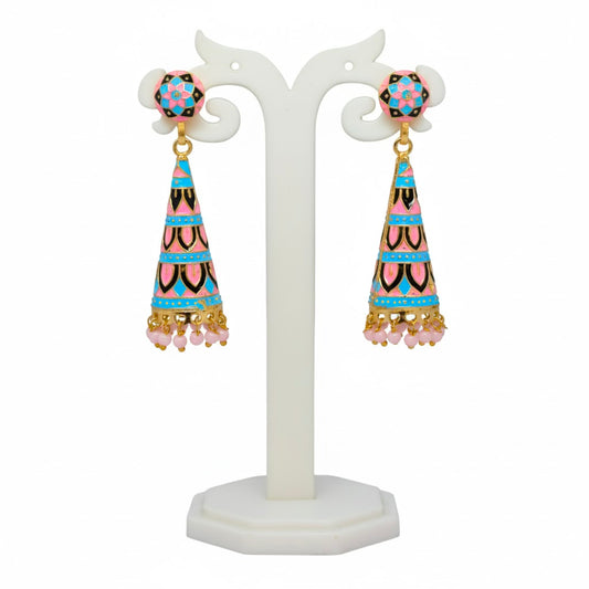 Meenakari Cone Jhumka Earrings for Women | Traditional Ethnic Indian Jewelry