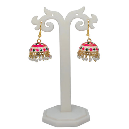 Meenakari Dome Jhumka Earrings