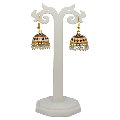 Meenakari Dome Jhumka Earrings